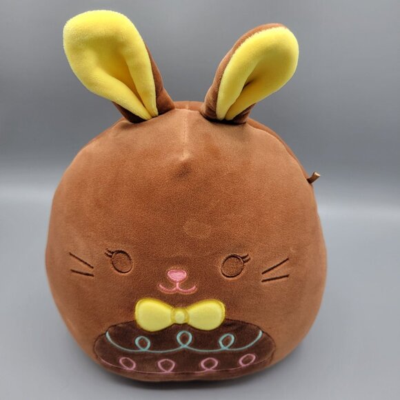 Squishmallows Dinora Chocolate Easter Bunny Rabbit Spring Plush Yellow Ears 8" - Picture 8 of 9